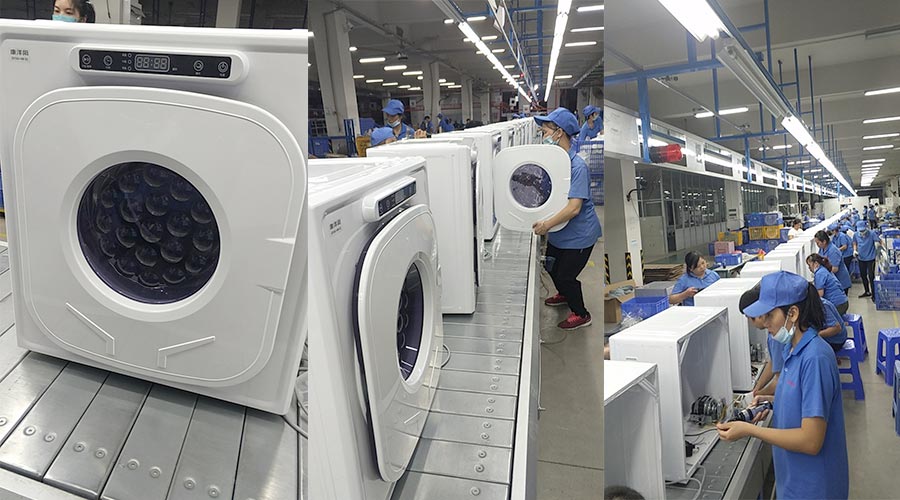 現(xiàn)場圖示！家用干衣機(jī)工廠生產(chǎn)線組成